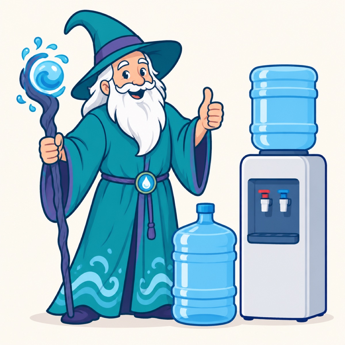 Five-gallon bottles, on a rhythm.